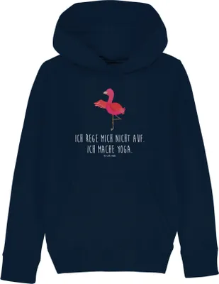 Produktbild von Mr. & Mrs. Panda Kinderpullover Flamingo Yoga 7-8 Jahre (122/128) - French Navy - Geschenk, Sweater, Kinderbekleidung, Pullover, Hoodie, Rosa, Yogi, Baum, Kapuzenpulli