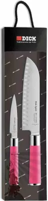 Image de F. DICK Pink Spirit Messer Set Officemesser Santoku Küchenmesser Griff pink