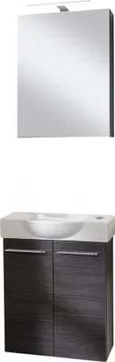 Produktbild von FACKELMANN SBC B.PERFEKT Gäste WC Waschtisch Set mit Spiegelschrank 55 cm breit, Anthrazit, Türanschlag rechts  Eleganz und Funktionalität für Dein Bad