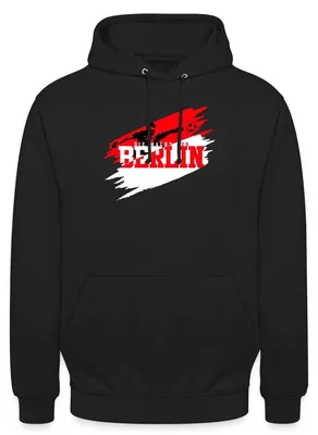Produktbild von Spreadshirt Die Macht Aus Berlin Rot-Weiß Fußball Fan Uni Hoodie, M, Schwarz