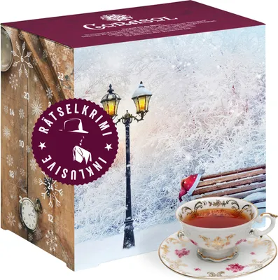 Produktbild von Corasol Krimi & Tee Adventskalender Entführung im Hyde Park (2. Fall) mit 24 losen Tees & Rätsel-Krimi (228 g)