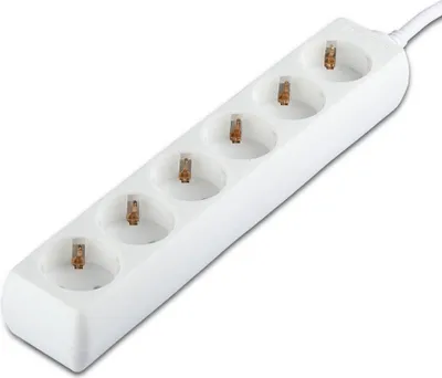 Obrázok produktu pre Adaptéry a zásuvky V-TAC - 6 ciest - predlžovacia zásuvka - IP20 - biela - 3 m drôt