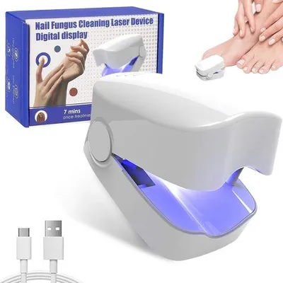 Productafbeelding van Laserapparaat, 400 mAh oplaadbaar laserapparaat voor nagelschimmel, testwinnaar voor nagelschimmel op voet- en vingernagels, snelle intensieve nagelschimmelbehandeling (Wit-01)