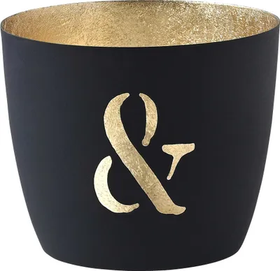 Produktbild von Gift Company Windlicht Madras & M, Teelichthalter, Kerzenhalter, Eisen, Dunkelblau, Gold, 8.5 cm, 1055204002