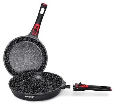 Zdjęcie produktu dla Patelnie zestaw 24 28 cm nieprzywierające indukcyjne zdejmowane uchwyty