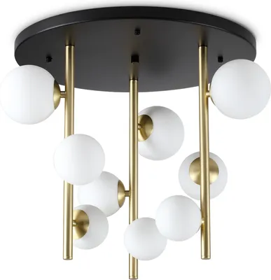 Produktbild von Moderne Deckenleuchte Perlage Metall Schwarz 9 Lichter G9 15W 3000K Ip20