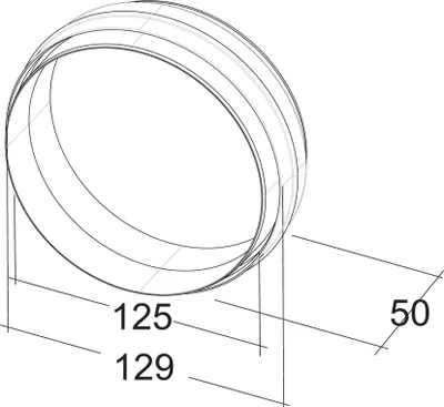 Zdjęcie produktu dla Okrągłe złącze rurowe Ø 125 mm, złącze wewnętrzne/zewnętrzne Rura wentylacyjna