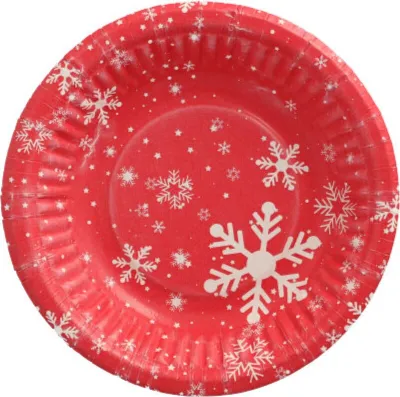 Image de PAPSTAR Barquettes en carton rondes, 19 cm, 3 cm de haut, "Winter Time" | film (50 pièces)