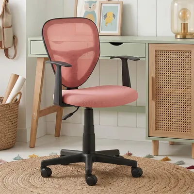 Produktbild von Schreibtischstuhl Kinder STUDIO-1 höhenverstellbar, Altrosa - Bürostuhl für Kinderzimmer ergonomisch, drehbar mit Armlehnen, atmungsaktiver Meshbezug [max. Belastbarkeit 100 kg]