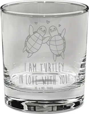 Produktbild von Mr. & Mrs. Panda Tumbler Schildkröten Paar - Transparent - Geschenk, für Partner, Hochzeitstag, Whiskey, Valentinstag, Freundin, Frauen, Glas, Freund, Whisky, Whiskyglas