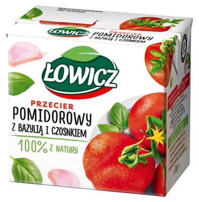 Produktbild von Łowicz Tomatenpüree mit Basilikum und Knoblauch 500 g