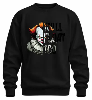 Obrázek produktu pro Pennywise Horor Klaun Strašidelný Halloween Retro Vintage Strašidelný Uni mikina, černá, L