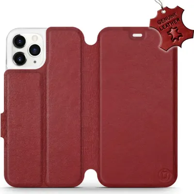 Produktbild von Echtleder Handyhülle für iPhone 11 Pro, Mobiwear Leather, Dunkelrot