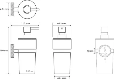 Productafbeelding van Sapho LARISSA Zeepdispenser, 250 ml, melkglas, chroom