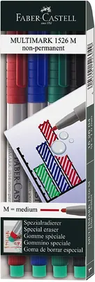 Produktbild von FABER-CASTELL NonPermanent Marker MULTIMARK M 4er Etui