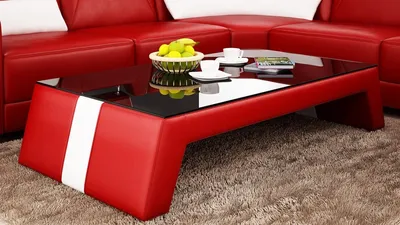 Produktbild von Couchtisch Leder Design Glastisch Glas JVmoebel