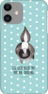 Produktbild von Mr. & Mrs. Panda Iphone 11 Handyhülle Stinktier Angriff - Türkis Pastell - Geschenk, Handy Schutzhülle, Stinker, Skunk, Wildtier, XR, Case, Drohung, Raubtier, Cover