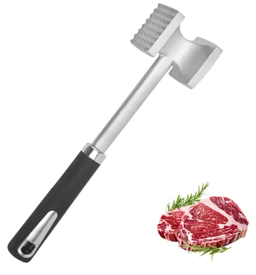Doppelseitiger Fleischklopfer aus Aluminium, antihaftbeschichtet, 27 cm, schwarz