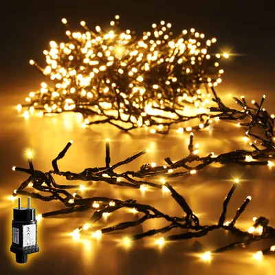 Produktbild von Salcar 2m 200 LED Lichterkette Weihnachten Beleuchtung Warmweiß Cluster mit 8 Modi und Memory Innen Hochzeit Party Deko