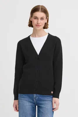 Produktbild von OXMO OXFIANA Damen Strickjacke Feinstrick Cardigan Baumwollmischung regular fit
