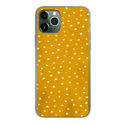 Produktbild von MuchoWow® Handyhülle Schutzhülle Hülle für iPhone 11 Pro Tupfen - Orange - Weiß Silikon Softcase Handy Hülle - Handy