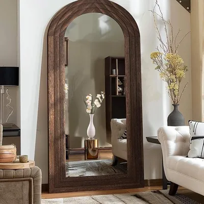 Imagen del producto de Espejo de cuerpo entero con arco, 180x80 cm, con marco de madera maciza