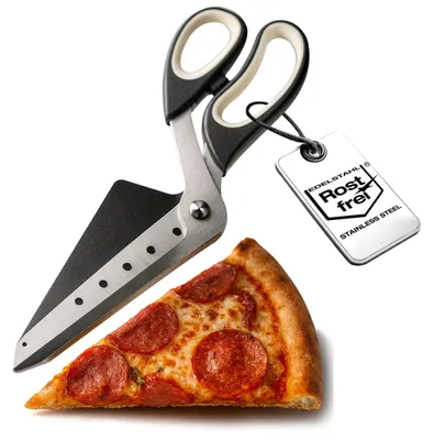 Pizzaschaar mit Servierblatt, Edelstahl, 27 cm