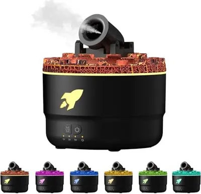 Productafbeelding van USB-aromavernevelaar met LED-lampen, 7 kleuren, LED-luchtbevochtiger, luchtvernevelaar, aromavernevelaar voor etherische oliën, met 3 timerstanden, geurolievernevelaar