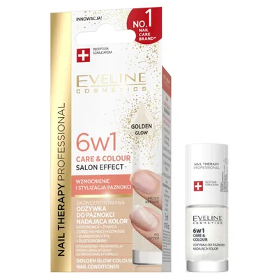 Produktbild von Eveline Cosmetics Nagelpflegekonzentrat 6in1 Golden Glow, 5ml - Professionelle Farbtherapie