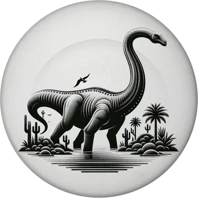 Produktbild von Brachiosaurus Magnet rund