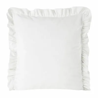 Produktbild von Dekorativer Kissenbezug Sofakissen VELVET 25 L 45x45 weiß Rüsche