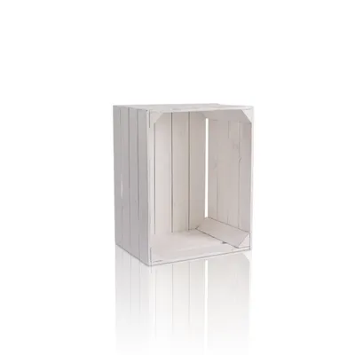 Produktbild von CHICCIE Holzkiste Weiß Im Vintage Look 50x40x30 - Holzkisten Weinkisten Obstkisten Regale Kisten