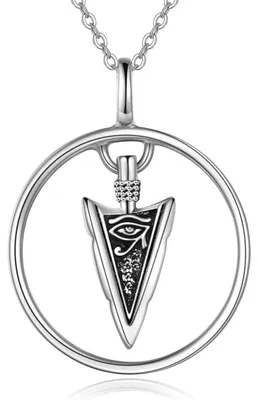 Productafbeelding van Halsketting van sterling zilver met een Keltisch knoopmotief, een kruis, een Vegvisir en een Odins speer