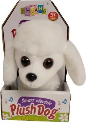Obrázek produktu pro Plyšový interaktivní pejsek na baterie. Bílý.