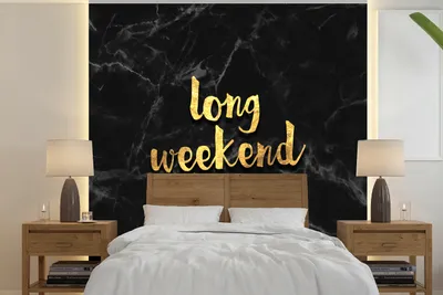 Produktbild von MuchoWow® Fototapete für Wohnzimmer oder Schlafzimmer Wandtapete Vinyl Motivtapete Zitate - Liebe - Gold - Marmor - 280x280 cm - Hintergrundbild