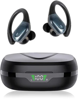 Imagen del producto de Auriculares deportivos Bluetooth, con cancelación de ruido, pantalla digital, diseño tipo gancho para la oreja, ideales para viajes, color , compactos