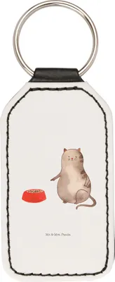 Produktbild von Mr. & Mrs. Panda schlüssel anhänger Katze Fressen - Weiß - Geschenk, Schlüsselanhänger, Taschenanhänger, für, schlüsselbund, Mit Spruch