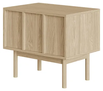 Nachtkast mit Push-to-Open-Schublade, eichenfarbene Beine, 57,9x40x50 cm