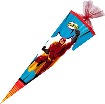 Produktbild von Schultüte / Zuckertüte / 85cm / eckig / "Superhero"