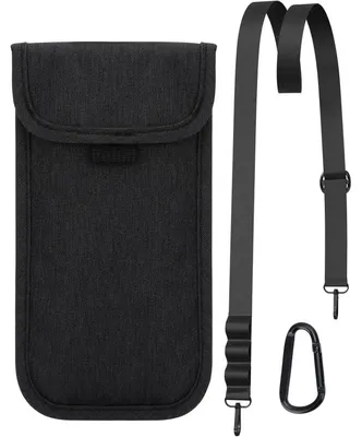 Image de Étui universel pour téléphone portable, 18 x 9,5 cm, en nylon noir, compatible avec les smartphones de 6,9 pouces
