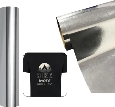 Produktbild von 12in x 6ft Spiegelnde, flexible Metall-HTV-Folie (Spiegelsilber) – Hochglänzende Wärmeübertragungsfolie, weich und einfach zu verarbeiten