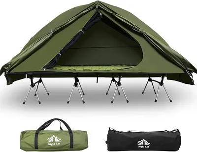 Imagen del producto de Cama plegable con tienda de campaña para 1 persona: Set de tienda de campaña impermeable