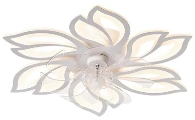 Immagine prodotto di Ventilatore a soffitto con luce, telecomando, 6 velocità, colore bianco