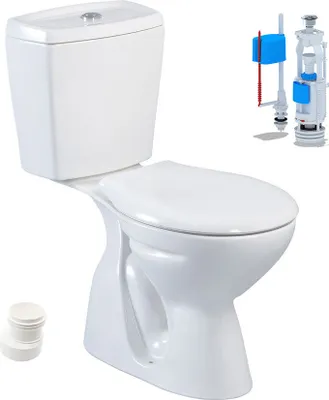 Produktbild von Stand-WC mit Taharet Keramik-Spülkasten Softclose WC-Sitz Toilette WC Senkrecht Boden