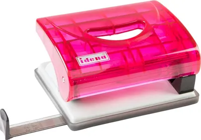 Obrázek produktu pro Idena 300751 - Děrovačka s dorazem, průsvitná, 16 listů, červená