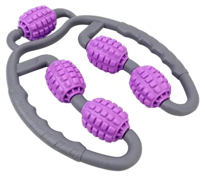 Produktbild von Ergonomisches Beinmassagegerät in Lila mit rutschfestem Griff
