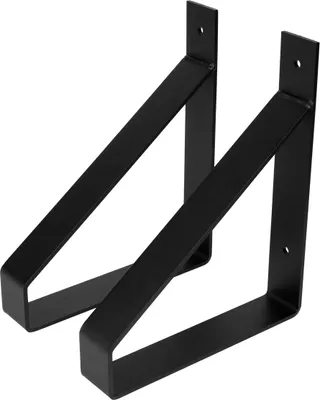 Obrázok produktu pre Konzola na police priemyselná čierna 200 x 250 mm - V sade 2 kusy
