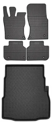 Productafbeelding van Rubberen automatten + kofferbakmat voor Jaguar XF II vanaf 2021 (sedan) – 5-delig, zwart, op maat – Wielganizator SolidPRO
