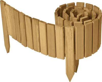 Produktbild von Garronda Beeteinfassung Holz Rollzaun Gartenzaun imprägniert Flexibler Rollborder Rasenkante  Länge: 200 cm (Hellbraun, Höhe: 20 cm)