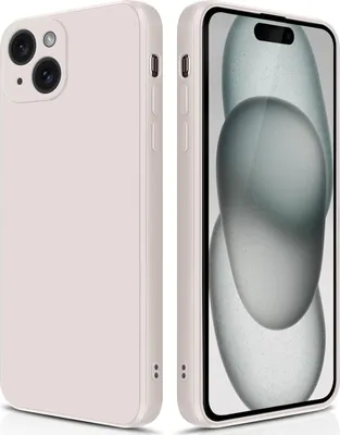 Produktbild von Silikon Hülle für iPhone 15 Plus Flüssigsilikon Dünn Gel Gummi Matt Kratzfeste Schutzhülle Weiß